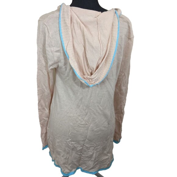Fresh Produce Women Sweater Tunic Hi-Lo Knit Hooded V-Neck M/L - Picture 2 of 10